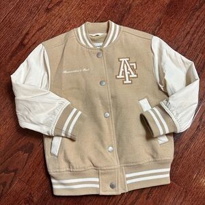 Abercrombie & Fitch Youth Tan Varsity Jacket